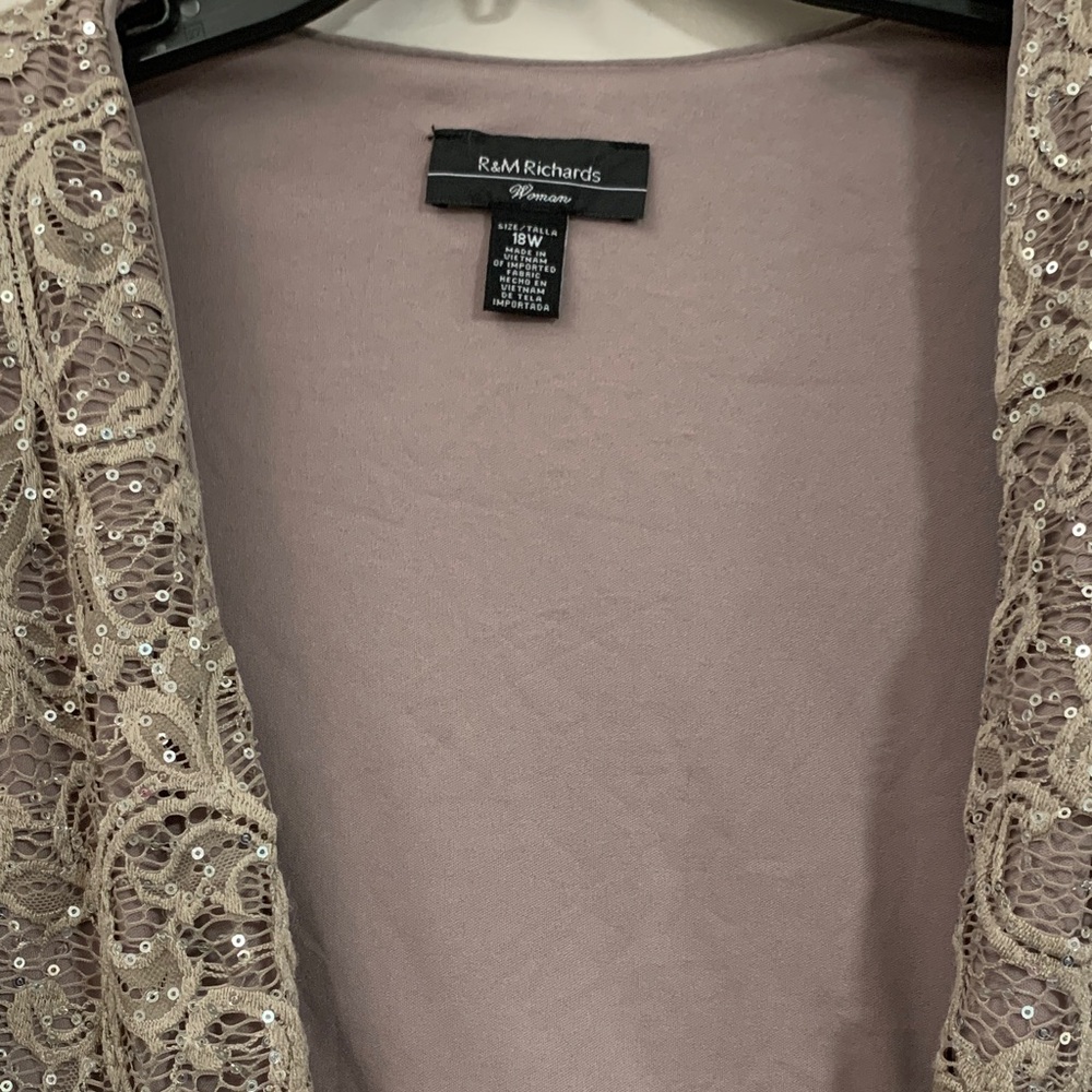 R&M Richards Women's Sequin Lace cardigan - Picture 3 of 5